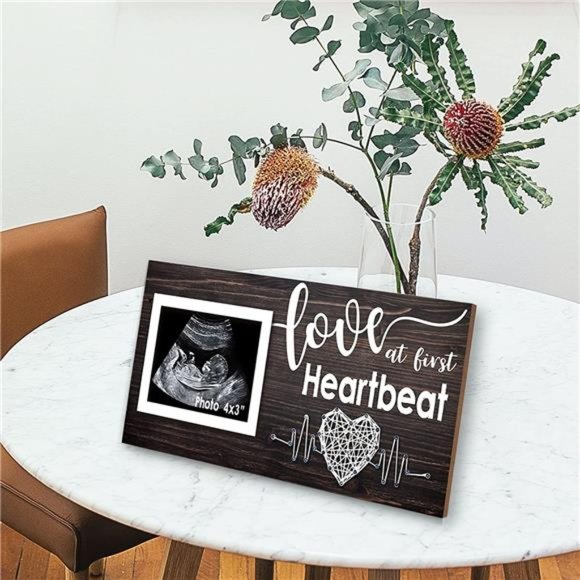 Ultrasound Picture Frame - Love at First Heartbeat Sonogram Photo Frame 4x3 " - Picture 6 of 7